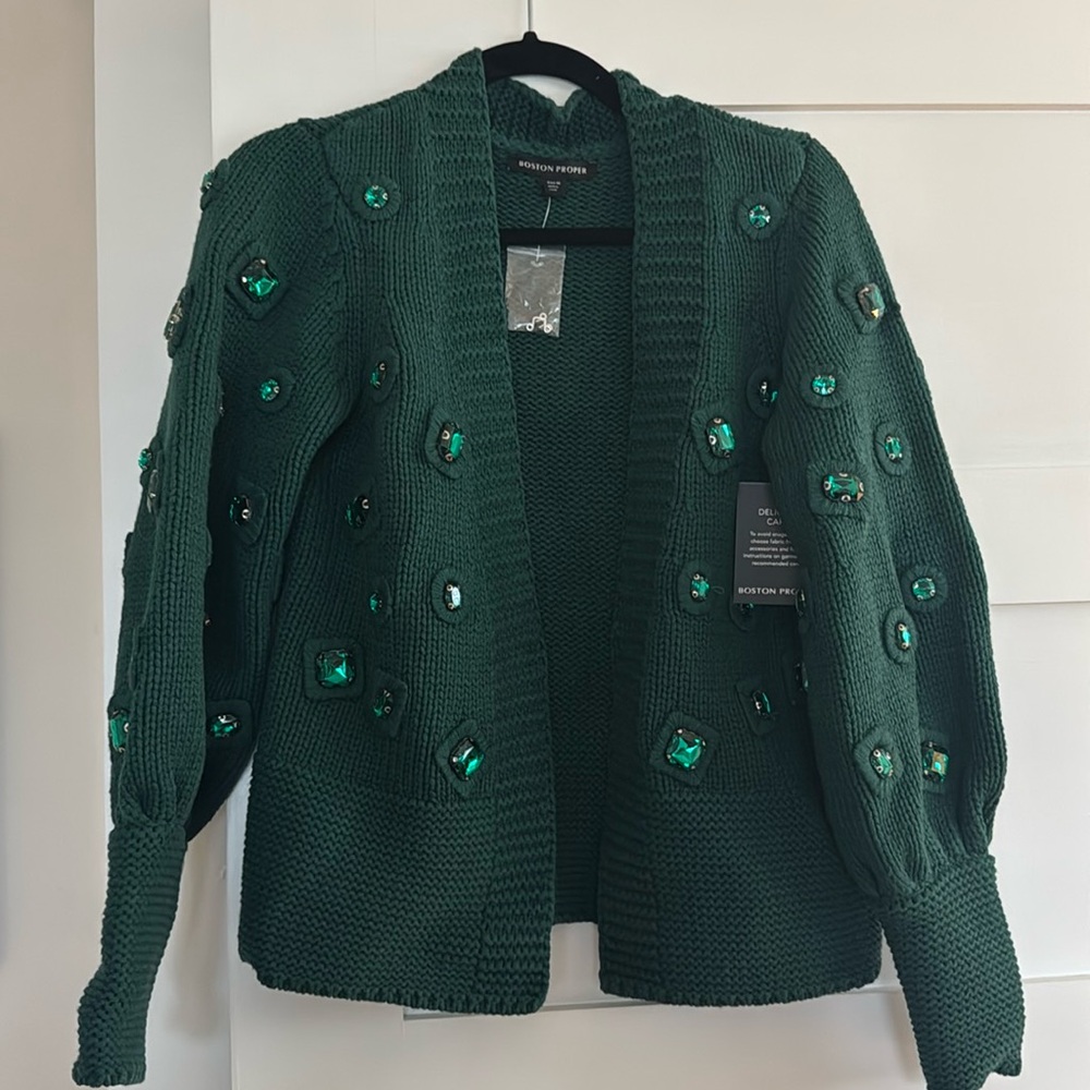 NWT - Boston Proper Green Cardigan